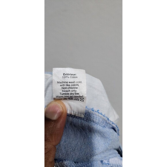 J. Crew Skimmer Cropped Pants Women Size 8 Cotton Oxford Blue Preppy Beachy - Picture 8 of 9